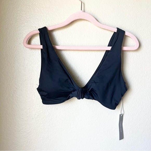 NWT Everlane Tie-Front Bikini Top Black Small - Picture 2 of 9
